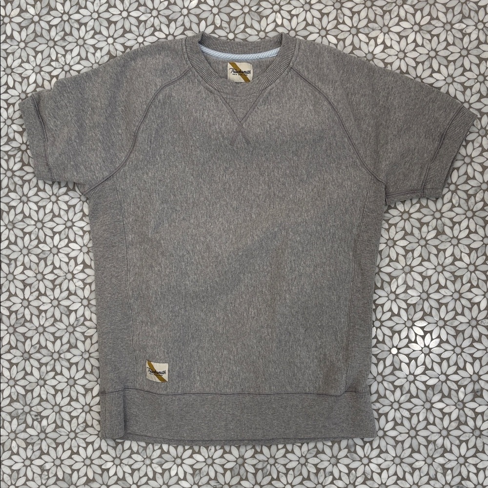 Men's Tracksmith Trackhouse Shortsleeve Crewneck Sweatshirt in Grey, Size XS